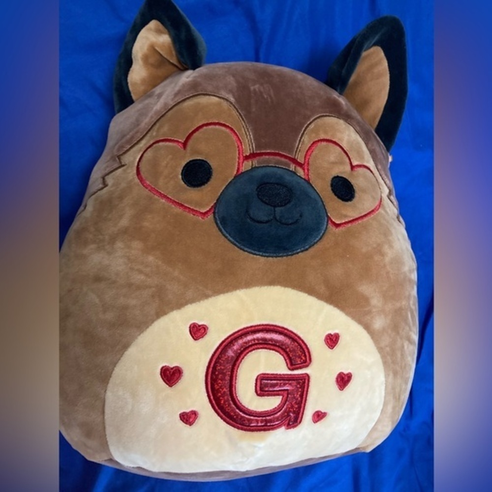 Squishmallow 12" Mario The German Shepherd Monogrammed with a G